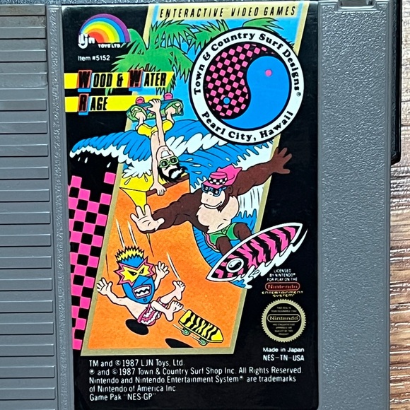 Nintendo Original NES - 1987 Wood & Water Rage Video Game & Storage Sleeve - Picture 2 of 3